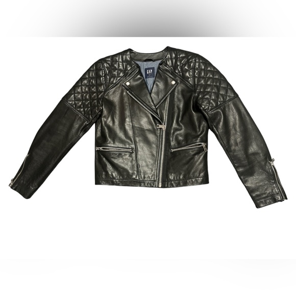Women’s GAP leather biker jacket size small - Picture 1 of 6